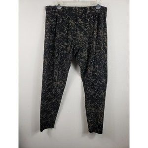 Womens Maurices Leggings sz  2Black Gray lace print stretch pullon